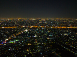 Aerial drone shot of bangkok Thailand