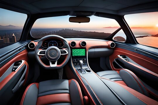 interior of a luxury car, generative ai