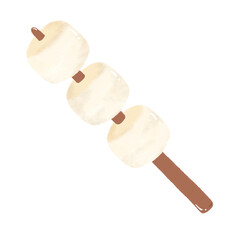 Grilled marshmellow for camping drawing