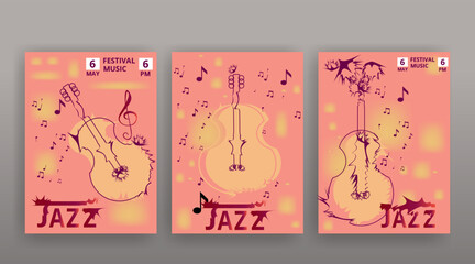 Mוusic flyer for Jazz or Electronic and Rock Music Fest