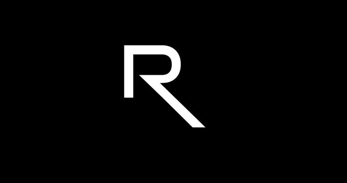 Initial Letter rx, xr Logo design with black and white background animation footage clip