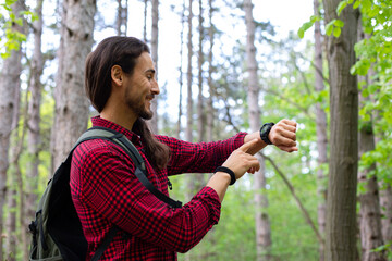 Man in forest