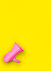 Loudhailer or megaphone. Announcement, advertising, public hearing concept. Mockup design with...