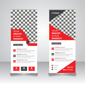 health fitness Retractable banner design print-ready template