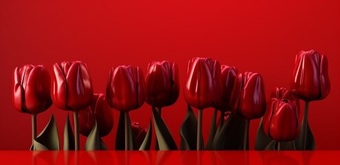 "red tulip on red background"Ai