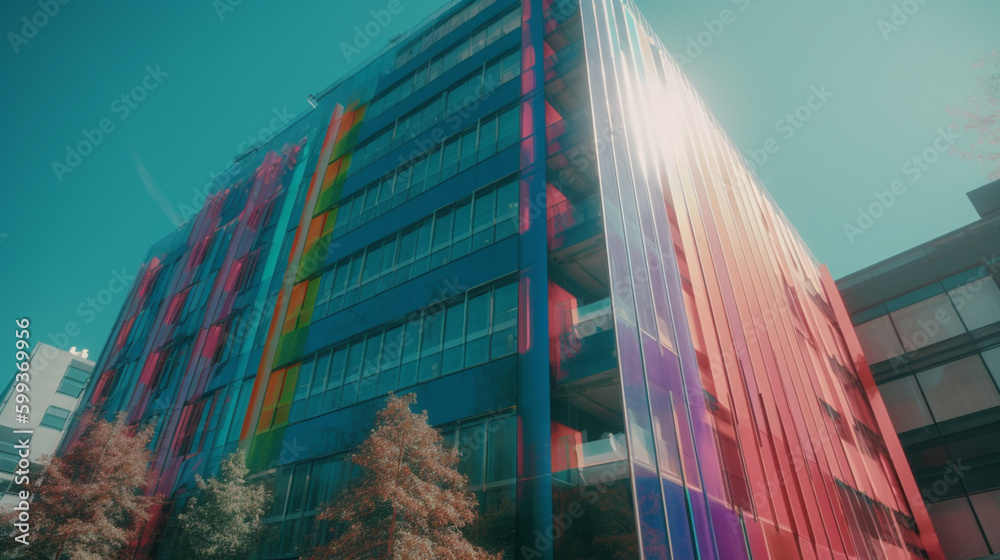 Canvas Prints A postmodern office building with playful shapes Generative AI 