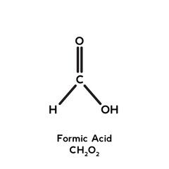 Formic Acid molecular structure isolated on white background