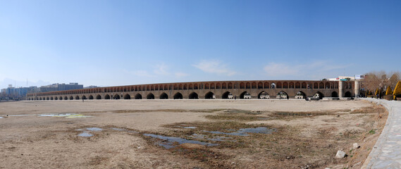 Isfahan, Iran, 21 February, 2014. Si-o-se pol Bridge, located in Isfahan, Iran, was built in 1602. It has 33 arches. It is the symbol of Isfahan.