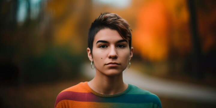 person standing tall and proud despite facing discrimination or hate for their sexual orientation or gender identity.  Generative AI