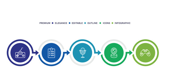 set of thin line icons. outline icons with infographic template. linear icons such as