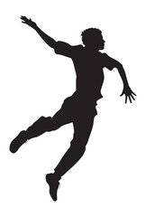silhouette of boy jumping in the air