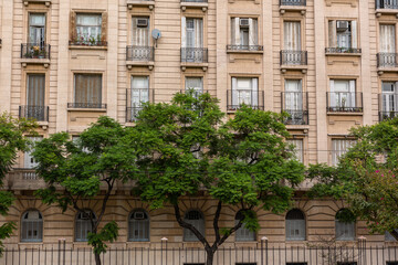 Fototapeta na wymiar Historic building facade on a summer day