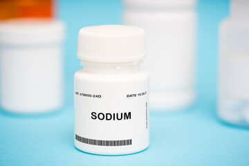 Sodium medication In plastic vial - obrazy, fototapety, plakaty