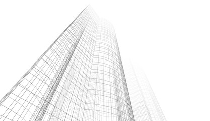 Abstract modern architecture 3d illustration