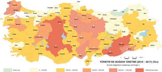 Wheat Production Map in Turkey Geography
