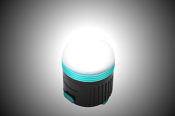 autonomous home lamp on batteries . portable lamp on a light table. autonomous lighting concept
