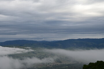 clouds over the mountains