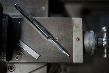 Parts processing work with a lathe