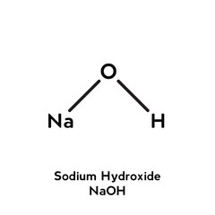 Sodium hydroxide molecular structure isolated on white background