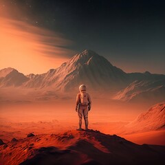 a man on mars exploring the unknown
Generative AI