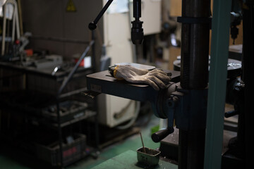 Part machining with drilling machine
