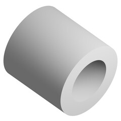 Abstract three-dimensional cylinder design element. 3d infographic presentation prism icon.