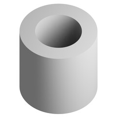 Abstract three-dimensional cylinder design element. 3d infographic presentation prism icon.