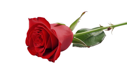Naklejka premium Red rose transparent background png Generative AI