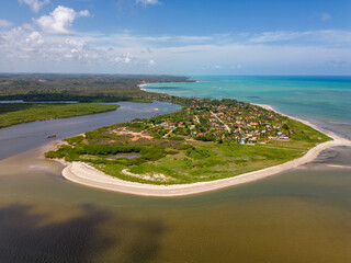 Aerial photo of Porto de Pedras beach in the city of Alagoas, Brazil