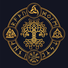 Tree of Life , Yggdrasil vector	
