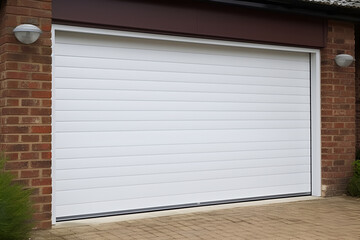 Roller White Garage Door: AI Generated Image