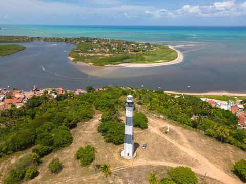 Aerial photo of Porto de Pedras beach in the city of Alagoas, Brazil