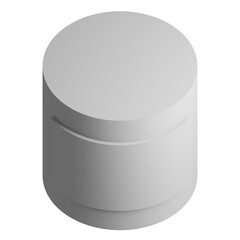 Cylinder icon design element. Isometric prism, business presentation infographic object.