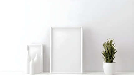 Minimalist Interior of modern living room 3D rendering, generative ai