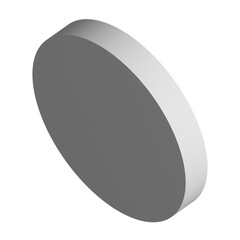 Cylinder icon design element. Isometric prism, business presentation infographic object.