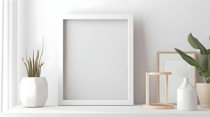 Obraz na płótnie Canvas Minimalist Interior of modern living room 3D rendering, generative ai
