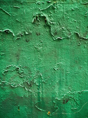  Background or Texture of old peeling wall and painted in intense green