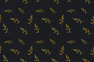 Flower Based Golden Yellow Color Repeatable Pattern on Dark background