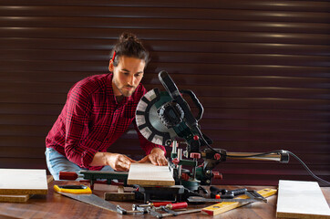Man working in garage