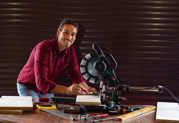 Man working in garage