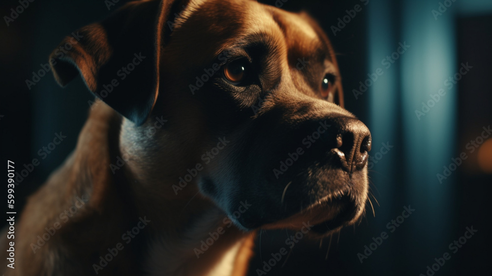 Canvas Prints sad and sick dog generative ai