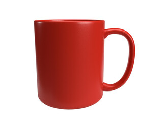 Isolated Tea or Coffee Mug Shot in Red Color.