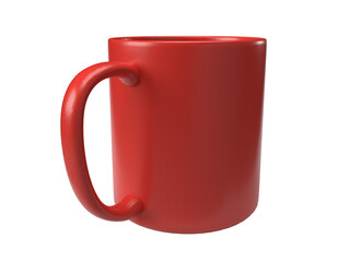 Isolated Tea or Coffee Mug Shot in Red Color.