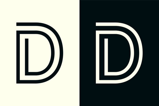 minimalist line art letter D logo. Letter D Logo Design