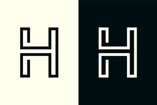 minimalist line art letter H logo. Letter H Logo Design