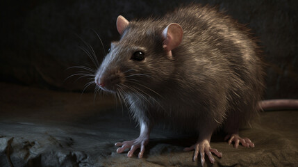 Friendly rat with soft fur Generative AI