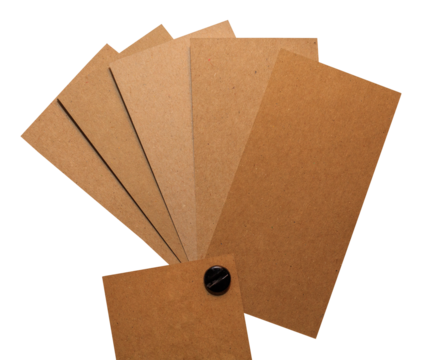 set of kraft paper samples, cardboard on a transparent background. isolated object. Element for design - Powered by Adobe