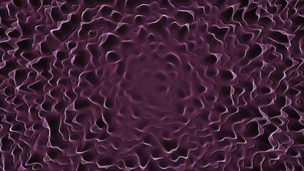 Abstract pink waves of liquid metal. Digital wave with many dots. Abstract backdrop of dynamic wave. Technology or science banner. 3d rendering