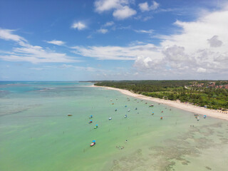 Aerial photo of S&atilde;o Miguel dos Milagres beach in the city of Alagoas, Brazil