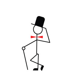 Person with a stick stick man vector 